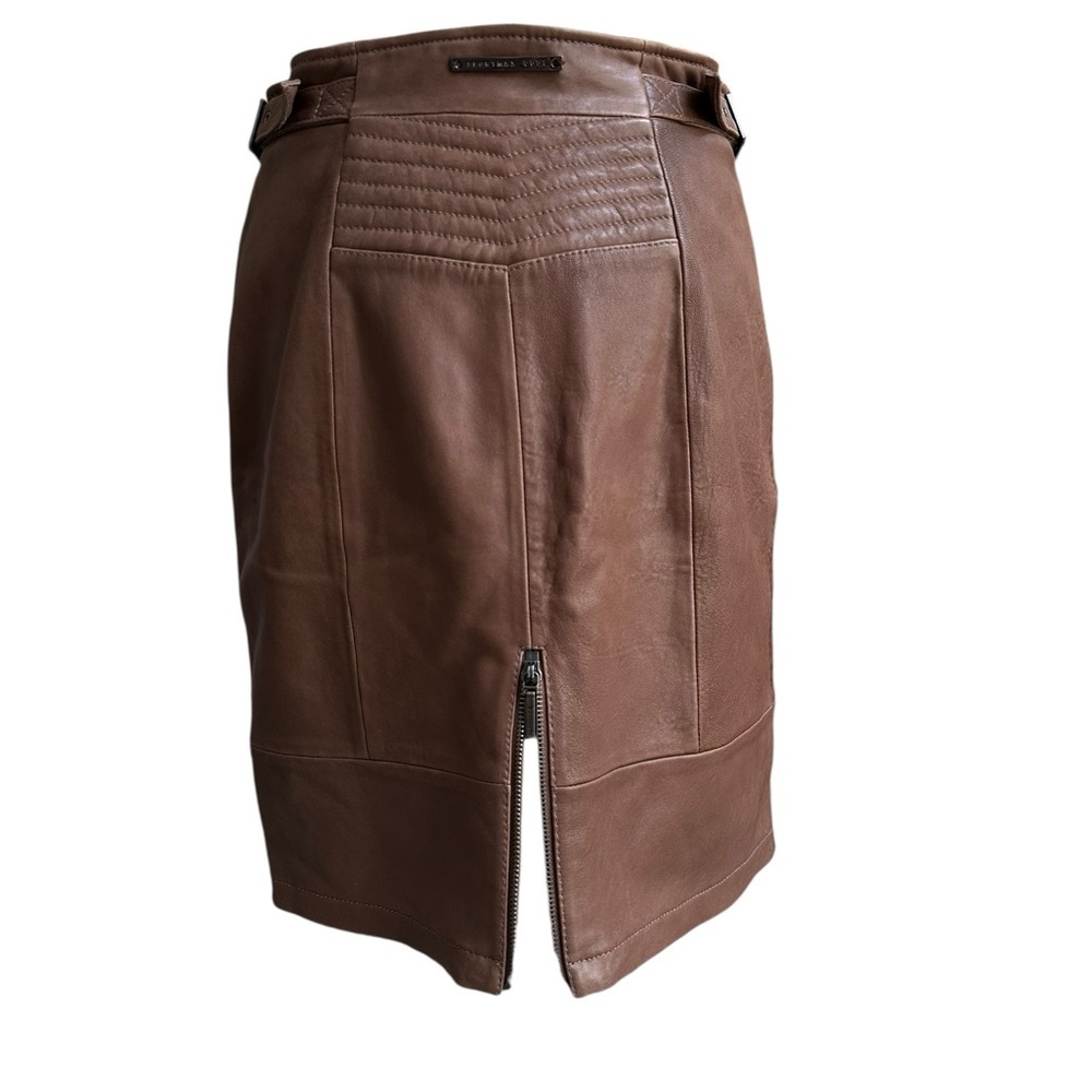 Maxmara Sportmax Code Brown Leather Button Front … - image 3